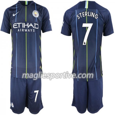 Completo Calcio Manchester City Sterling 7 Bambino Divisa Trasferta 2018/2019